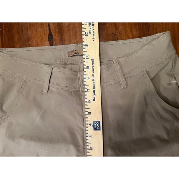Prana tan women's outdoor, lightweight hiking pants sz10, flat front, adjustable - Picture 8 of 9